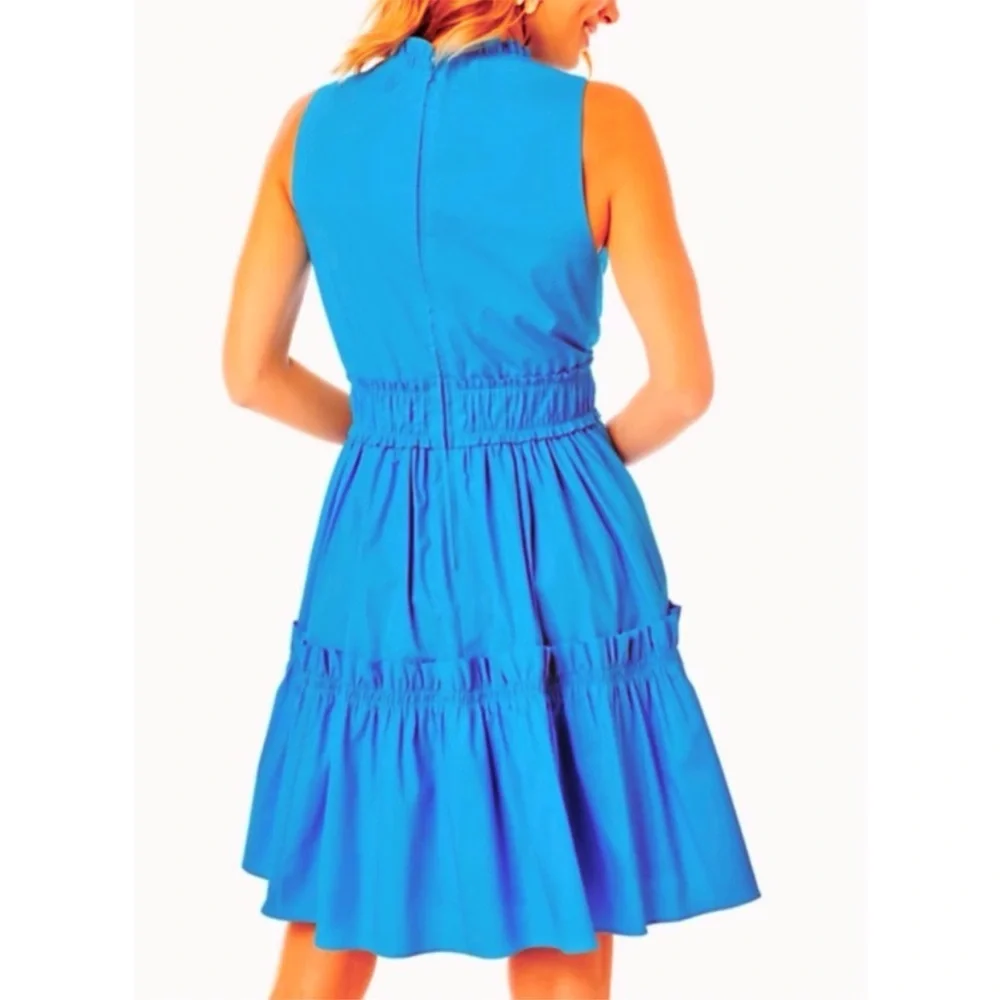 Lilly Pulitzer Tiered Elina Dress 2 Blue Ruffles Dainty Resort Cruise